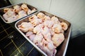 Plant for processing poultry in the food industry. Royalty Free Stock Photo