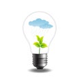 Plant with rainy cloud in bulb