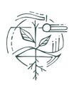 Plant and root abstract symbol illustration