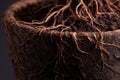 Plant Roots in Biodegradable Pot Soil Royalty Free Stock Photo