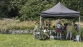 Plant sale in a field under a gazebo Royalty Free Stock Photo