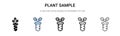 Plant sample icon in filled, thin line, outline and stroke style. Vector illustration of two colored and black plant sample vector