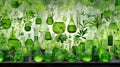 Plant science laboratory research, biological chemistry test, green nature organic leaves experiment in vitro, field of chemical Royalty Free Stock Photo