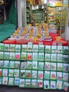 Plant seeds for sale on market stall