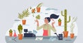Plant shop as local market business to sell flower pots tiny person concept