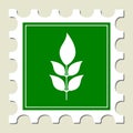 Plant Sign Green Stamp