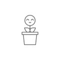 Plant, smile, flower icon. Element of friendship icon. Thin line icon for website design and development, app development. Premium