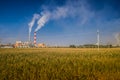 Plant with smoking chimney Royalty Free Stock Photo