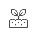 Plant and soil line outline icon