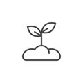 Plant soil outline icon