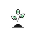 plant sprout growth in soil like seedling icon