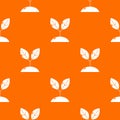 Plant sprout pattern vector orange Royalty Free Stock Photo