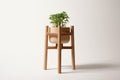 Plant Stand Scandinavian Style On White Background. Generative AI