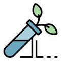 Plant in a test tube icon color outline vector Royalty Free Stock Photo