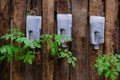 Plant a tomato seedling in a used bottle. Hang it on the leak, do not have to ground it. Recycled gardening ideas