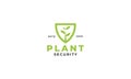 Plant or tree or flower guard security shield logo design