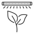 Plant under Grow Light vector Phyto Lamp and Gardening outline icon or symbol