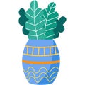 Plant in vase pot vector flower green leaf icon