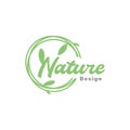 Plant vines circle green logo symbol icon vector graphic design illustration idea creative