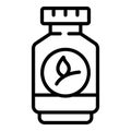 Plant vitamin jar icon outline vector. Infant baby