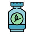 Plant vitamin jar icon vector flat