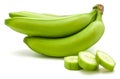 Plantain green banana isolated Royalty Free Stock Photo