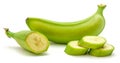 Plantain green banana isolated Royalty Free Stock Photo