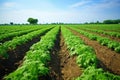 plantation of genetically modified crops replacing wild greenery Royalty Free Stock Photo