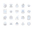 Plantation industry line icons collection. Slavery, Agriculture, Harvest, Crop, Field, Plantation, Labor vector and