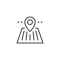 Plantation location line outline icon