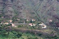 Planted mountain terraces, valle gran rey, gomera, spain