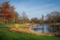 Planten un Blomen Park with Heinrich Hertz Tower view - Hamburg, Germany