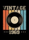 Vintage 1969 vinyl retro poster apparel distressed