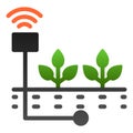 Planting flat icon. Sprout care color icons in trendy flat style. Soil humidity gradient style design, designed for web