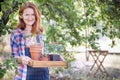 Planting flowers  in the garden Royalty Free Stock Photo