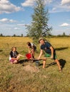 Planting maple trees on Saturday in the Gomel region of the Republic of Belarus.