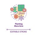 Planting more acres concept icon