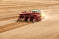 Planting potatoes in the rolling hills in the fertile farm fields of  Idaho Royalty Free Stock Photo