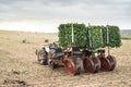 Planting seedlings machine Royalty Free Stock Photo