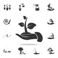 planting of seeds icon. Detailed set of garden tools and agriculture icons. Premium quality graphic design. One of the collection Royalty Free Stock Photo