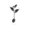 Planting Tree, Young Sprout Leaf. Flat Icon illustration Royalty Free Stock Photo