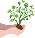 Planting trees eco concept