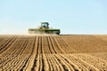 Planting wheat in an Idaho farm field. Royalty Free Stock Photo