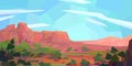 Low poly mesa landscape Royalty Free Stock Photo