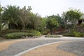 Plants and alley arranged in the spring park Royalty Free Stock Photo