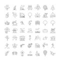 Plants and garden linear icons, signs, symbols vector line illustration set Royalty Free Stock Photo