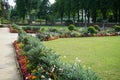 Beds of blooming flowers decorate Sanssouci Park in July. Potsdam, Germany Royalty Free Stock Photo