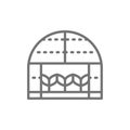 Plants in the greenhouse, gardening, farming line icon.