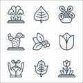plants line icons. linear set. quality vector line set such as tulip, leaf, plant, tulip, berries, cactus, plant, leaf