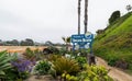 Lush vegetation for the sign of Solana Beach, CA